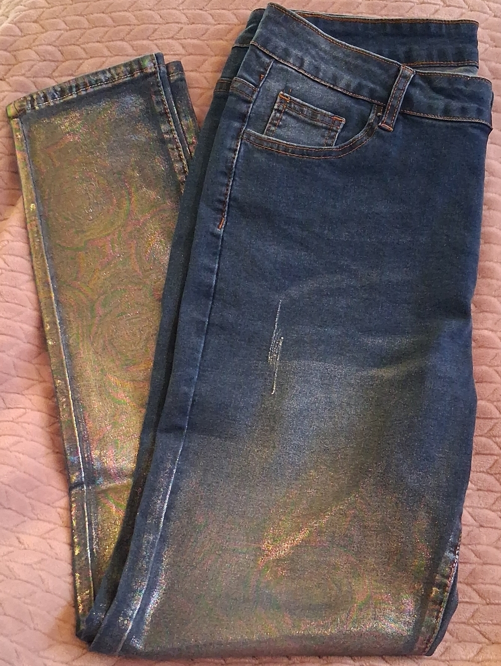 Skinny Jeans Iridescent Blue